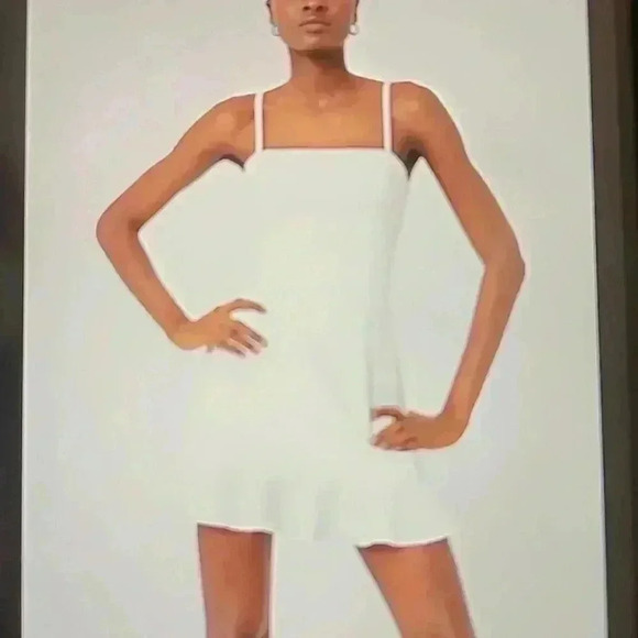 French connection women's white Whisper Frill Hem Minidress size 10 - Picture 1 of 13
